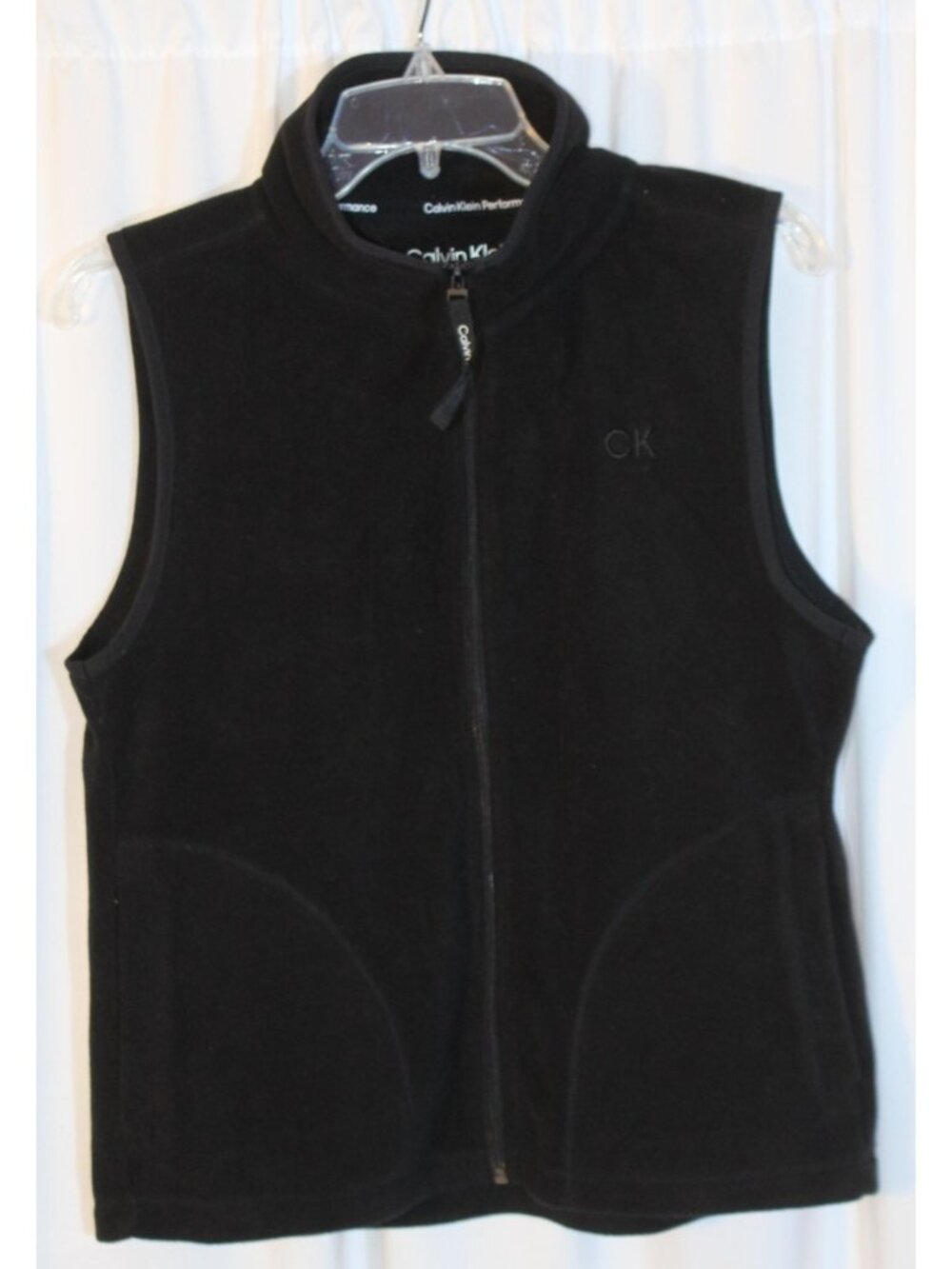 Calvin Klein Performance Women's MEDIUM Lightweight Thermal Fleece Vest BLAC[-oi